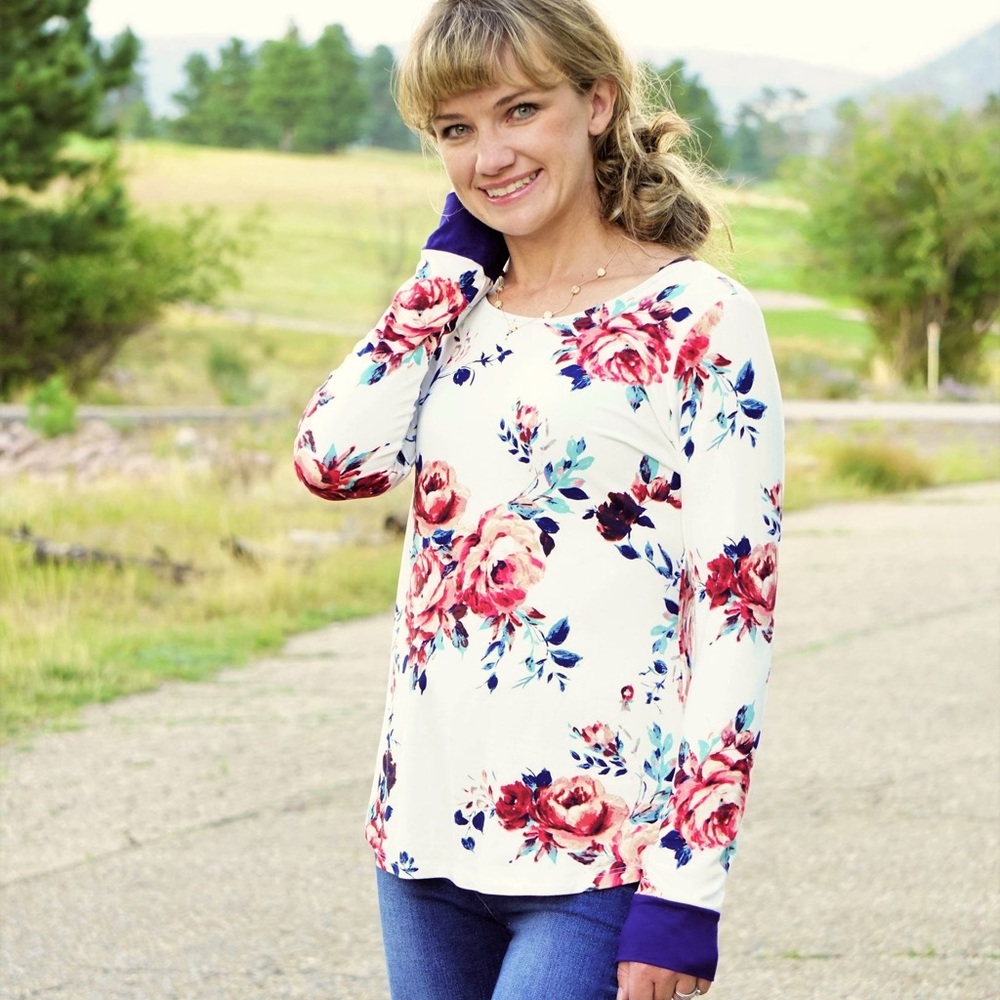 White Floral Long Sleeve